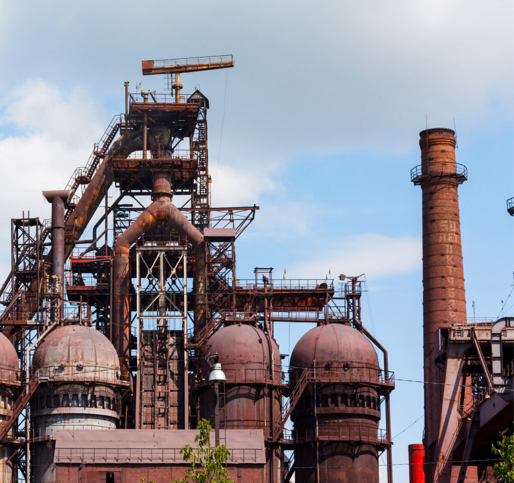 blast furnace at the steel industry